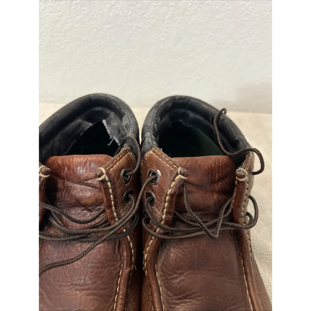 Thom McAn Boots Mens 10.5 Chukka‎ Ankle Brown Leather Moc Toe Casual 98620